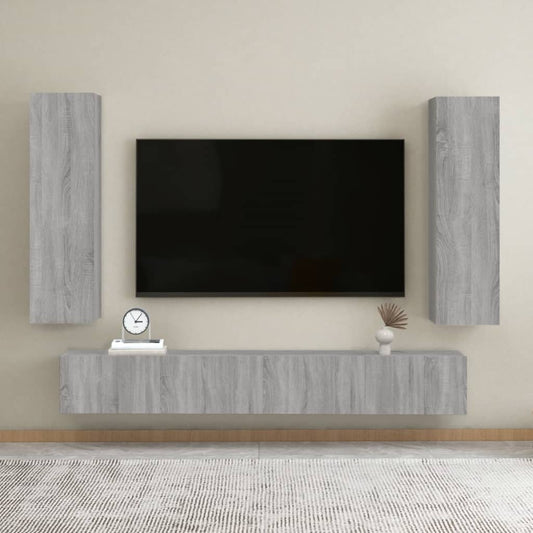 Seinäkiinnitettävät TV-tasot 2 kpl harmaa Sonoma 30,5x30x110 cm - Sisustajankoti.fi
