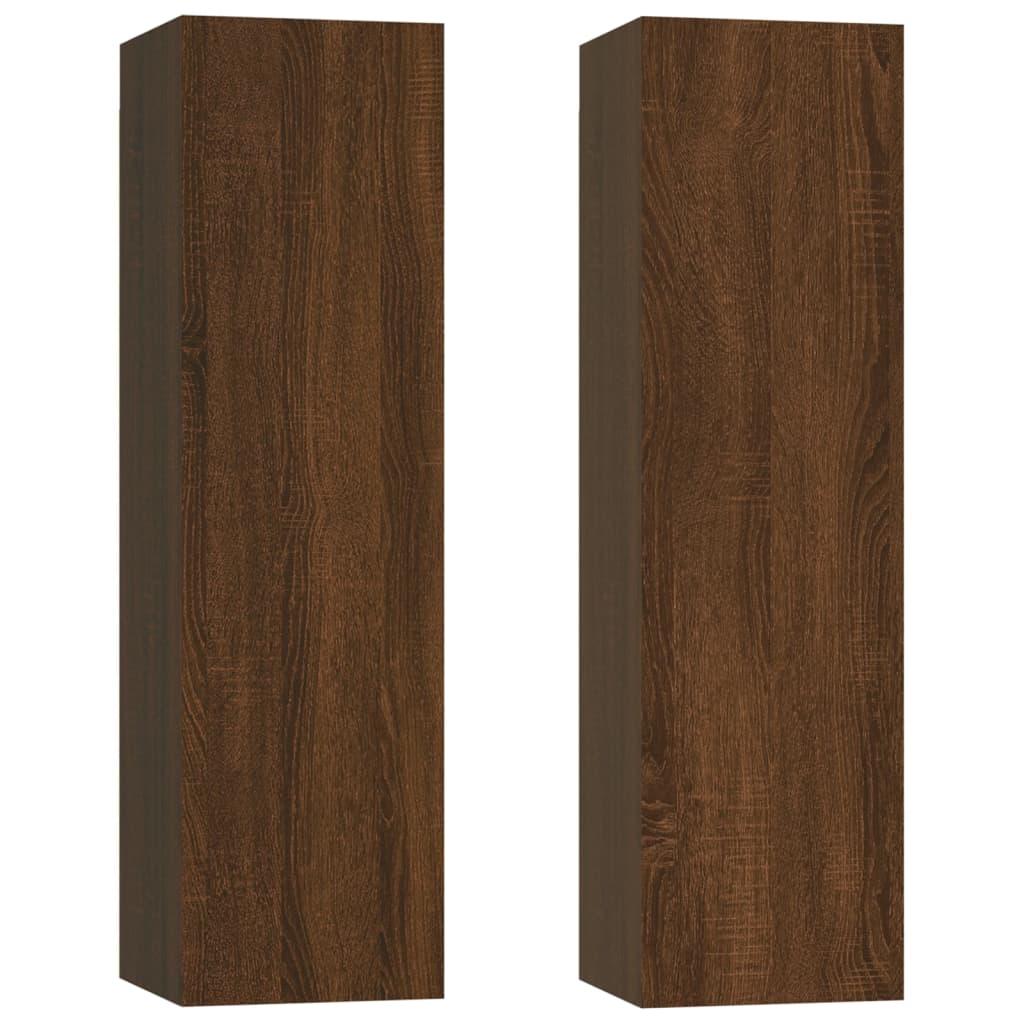 Seinäkiinnitettävät TV-tasot 2 kpl ruskea tammi 30,5x30x110 cm - Sisustajankoti.fi
