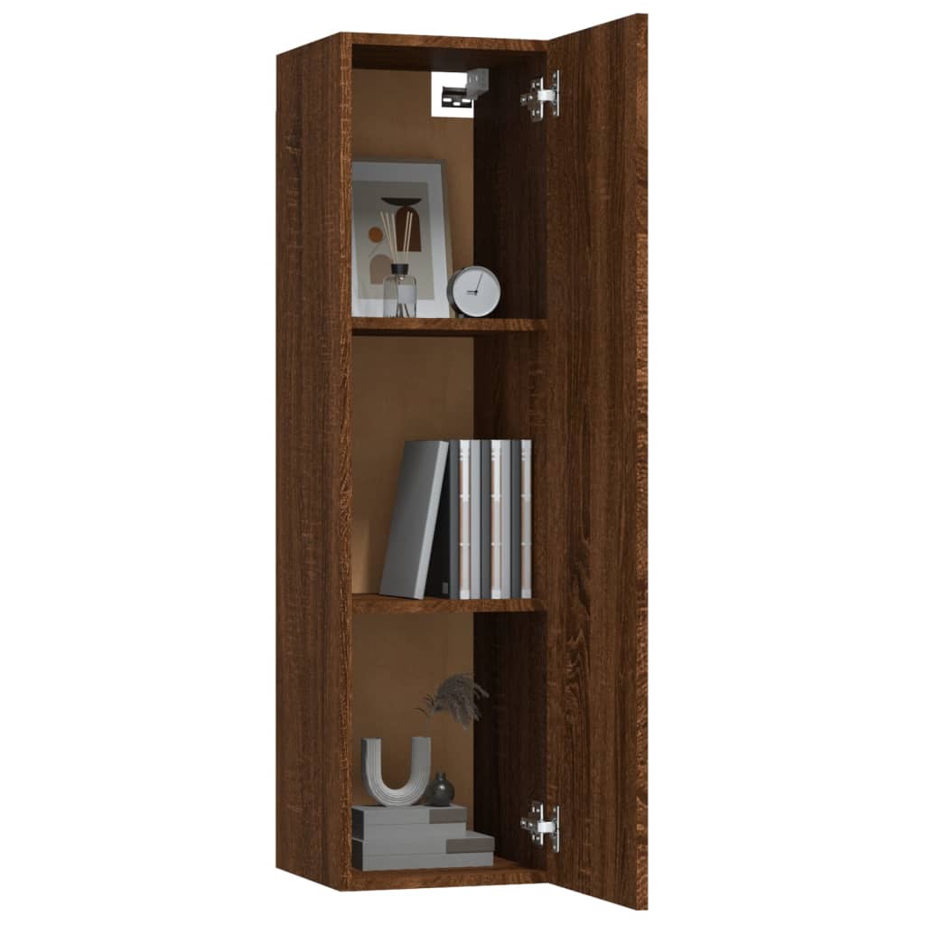 Seinäkiinnitettävät TV-tasot 2 kpl ruskea tammi 30,5x30x110 cm - Sisustajankoti.fi