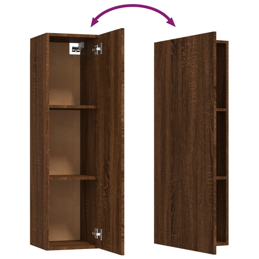 Seinäkiinnitettävät TV-tasot 2 kpl ruskea tammi 30,5x30x110 cm - Sisustajankoti.fi