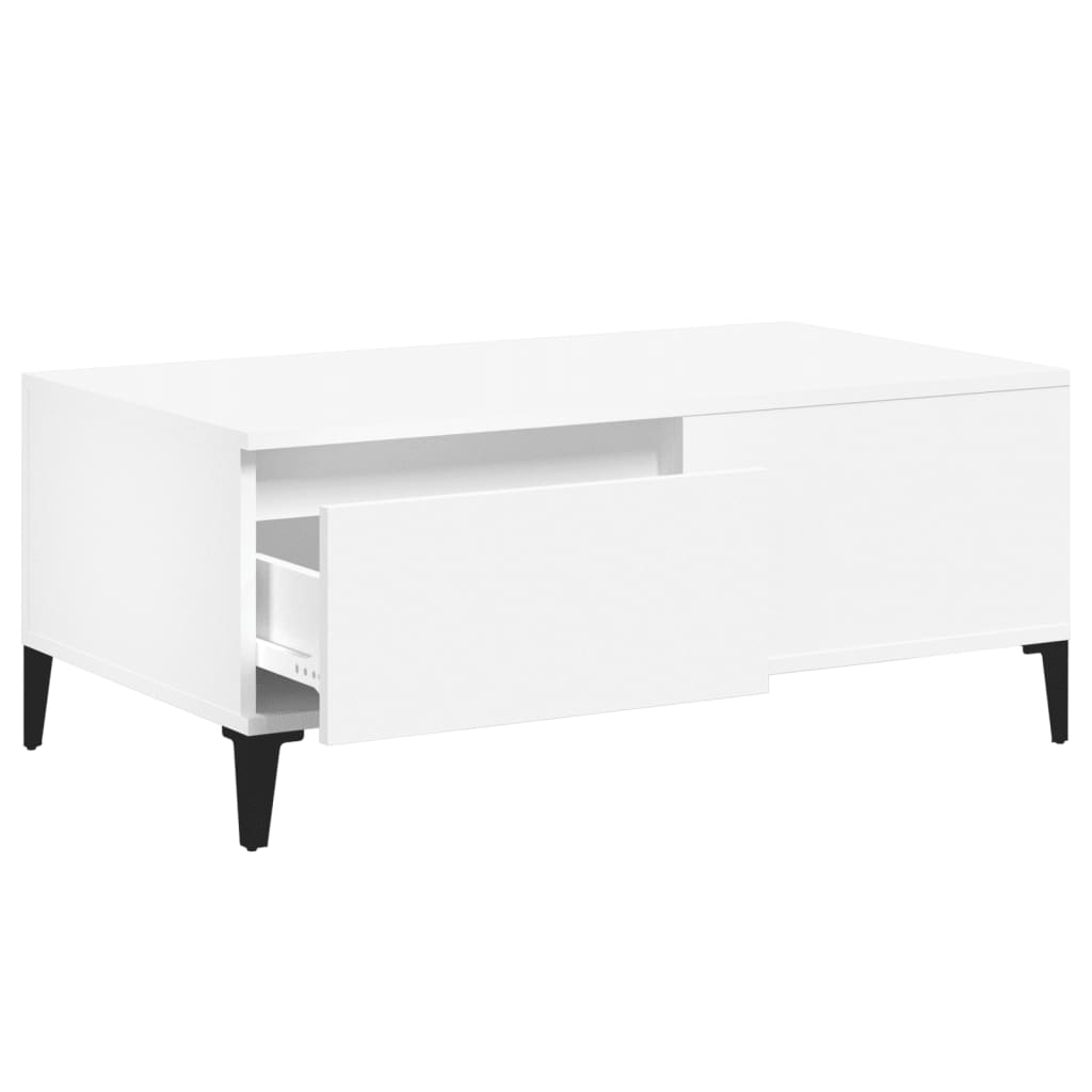 Sohvapöytä valkoinen 90x50x36,5 cm tekninen puu - Sisustajankoti.fi