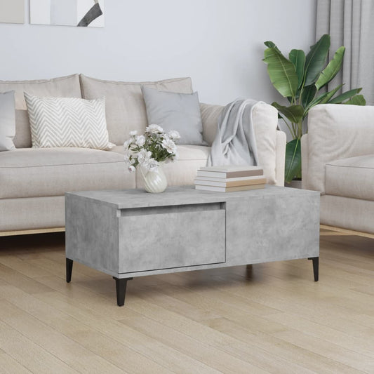 Sohvapöytä betoninharmaa 90x50x36,5 cm tekninen puu - Sisustajankoti.fi