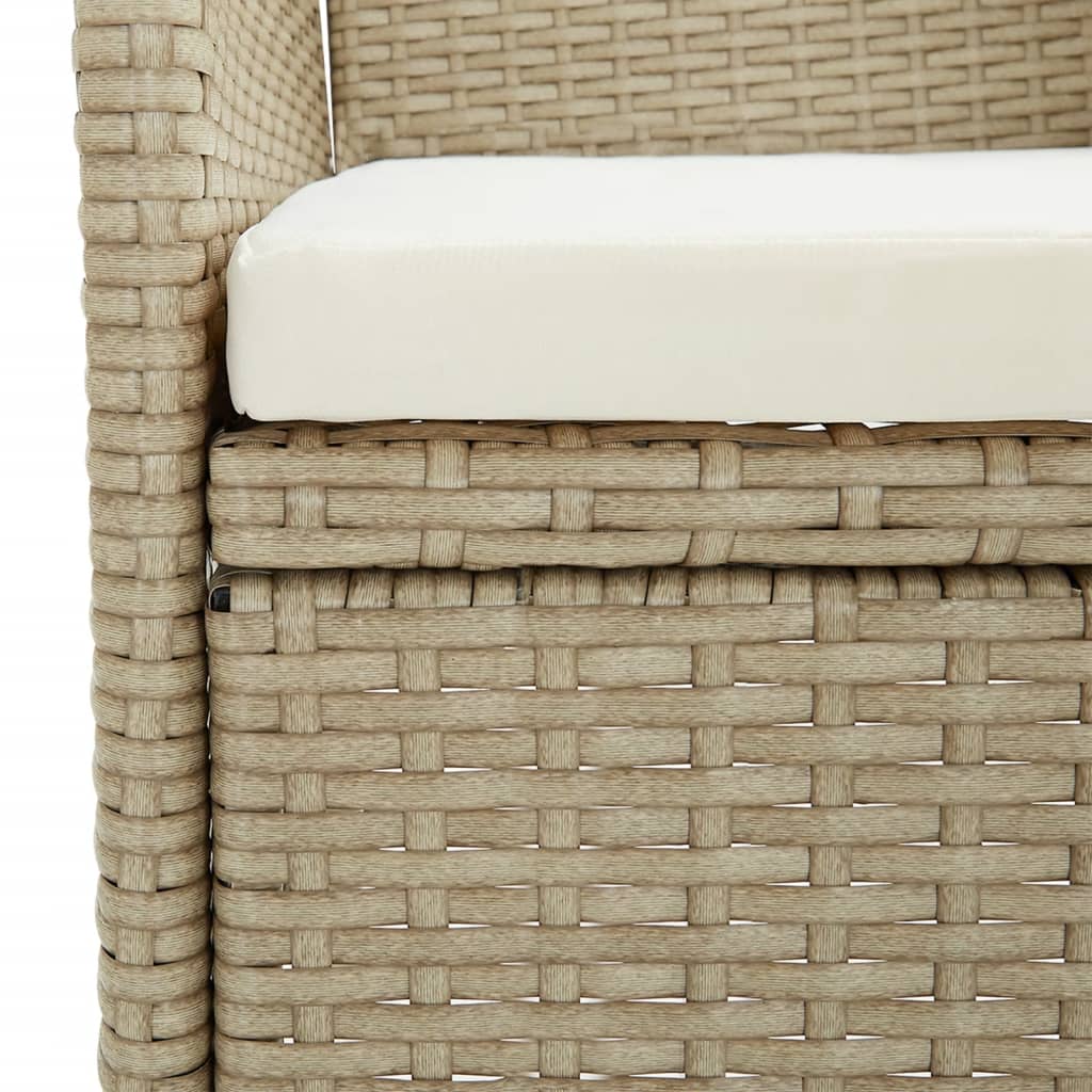 7-osainen Ulkoruokailuryhmä tyynyillä beige ja musta - Sisustajankoti.fi