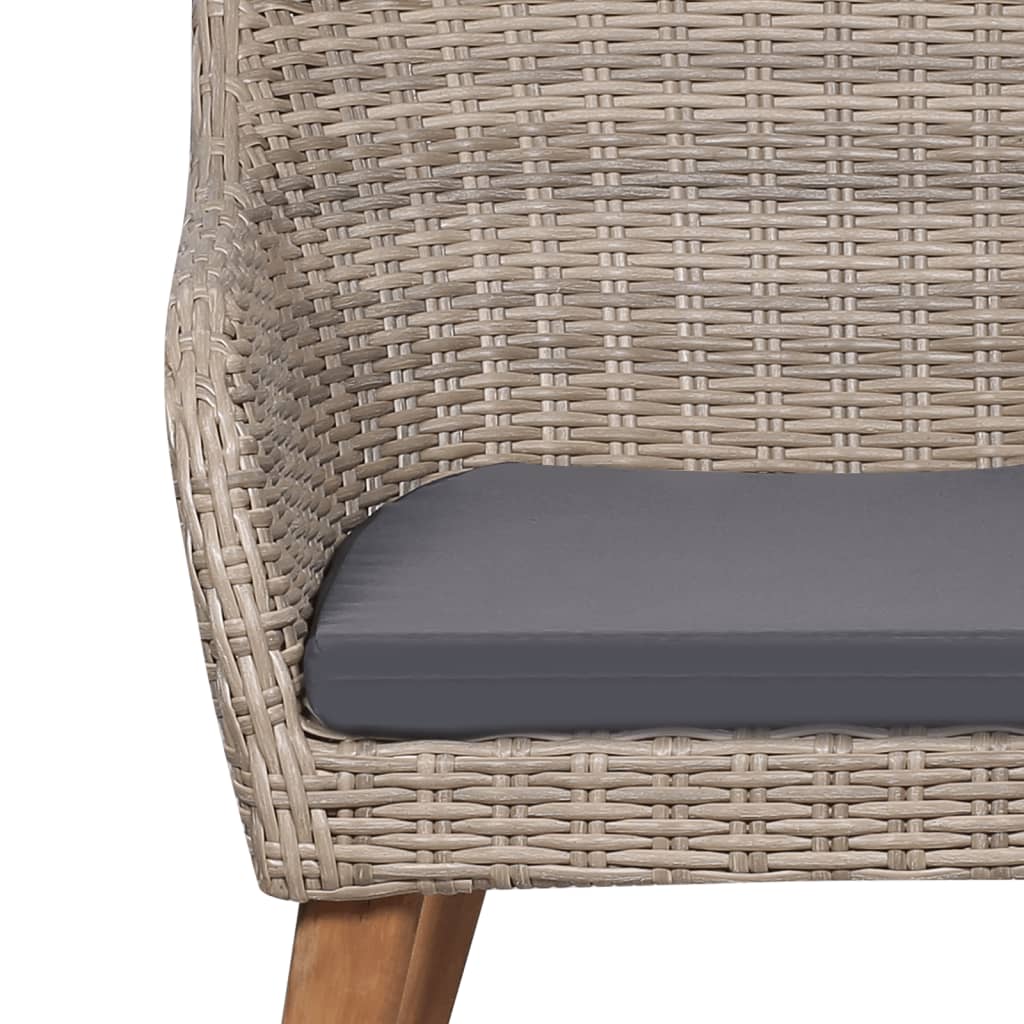 5-osainen Ulkoruokailuryhmä tyynyillä ruskea - Sisustajankoti.fi