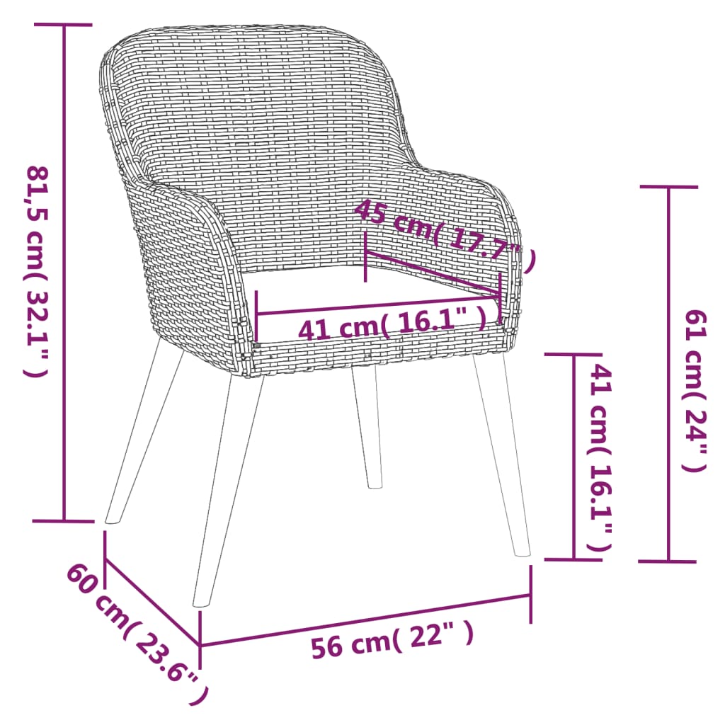 5-osainen Ulkoruokailuryhmä tyynyillä ruskea - Sisustajankoti.fi