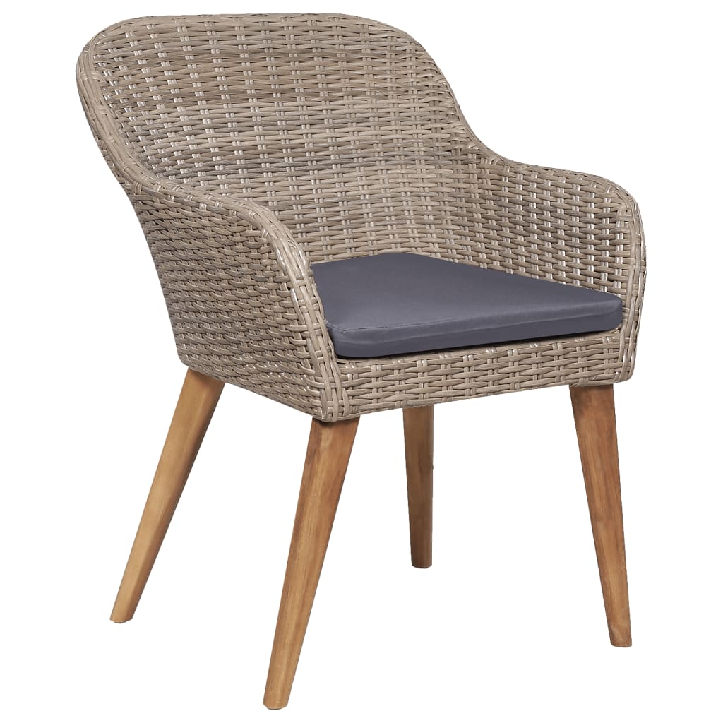 5-osainen Ulkoruokailuryhmä tyynyillä ruskea - Sisustajankoti.fi