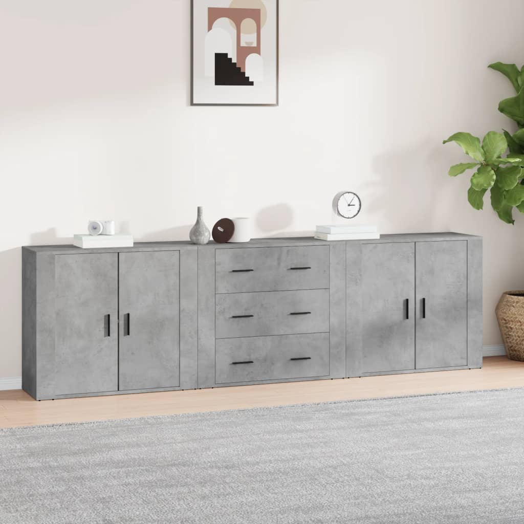Senkit 3 kpl betoninharmaa tekninen puu - Sisustajankoti.fi