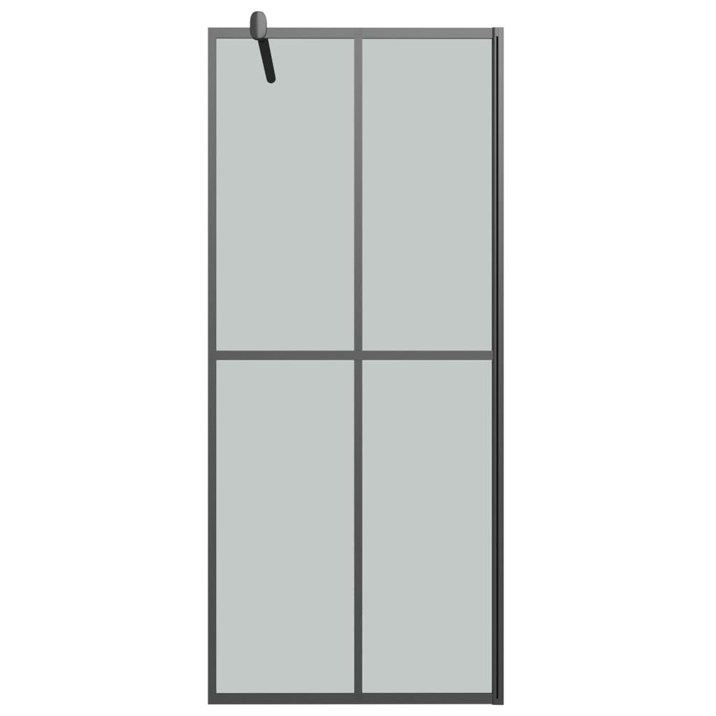 Suihkuseinäke hyllyllä musta 100x195 cm ESG lasi ja alumiini - Sisustajankoti.fi