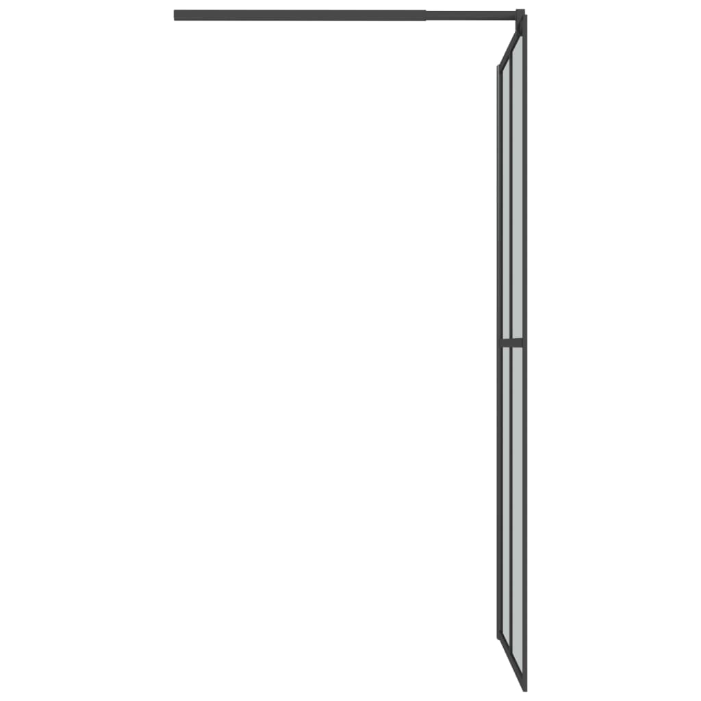Suihkuseinäke hyllyllä musta 100x195 cm ESG lasi ja alumiini - Sisustajankoti.fi