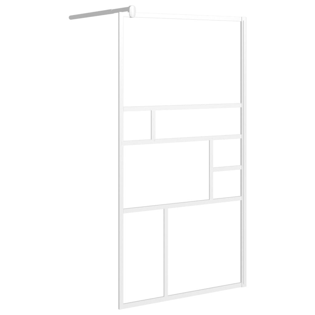 Suihkuseinäke hyllyllä valkoinen 115x195 cm ESG lasi ja alumiini - Sisustajankoti.fi