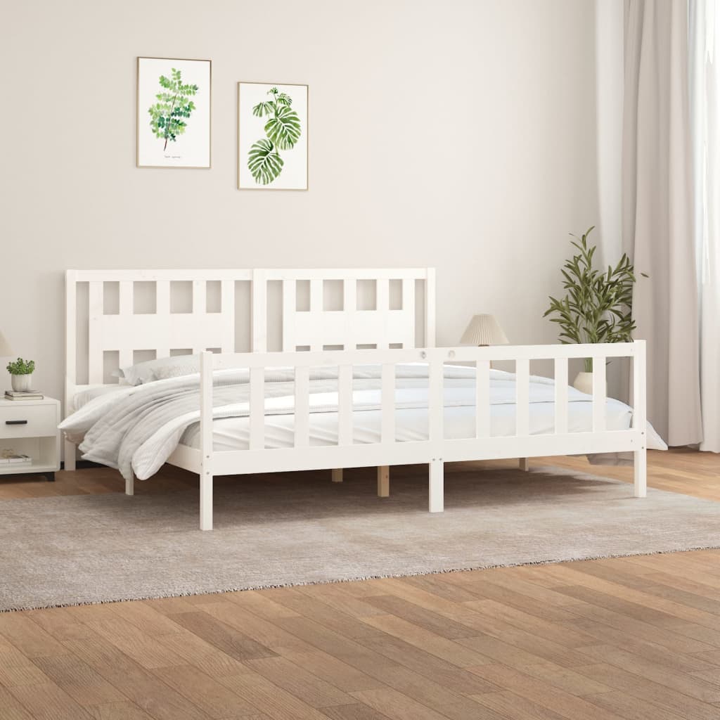 Sängynrunko päädyllä valkoinen 180x200 cm mänty 6FT Super King - Sisustajankoti.fi