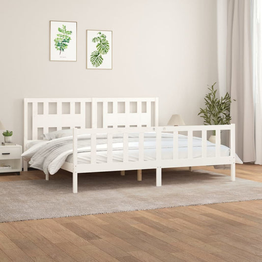 Sängynrunko päädyllä valkoinen 180x200 cm mänty 6FT Super King - Sisustajankoti.fi