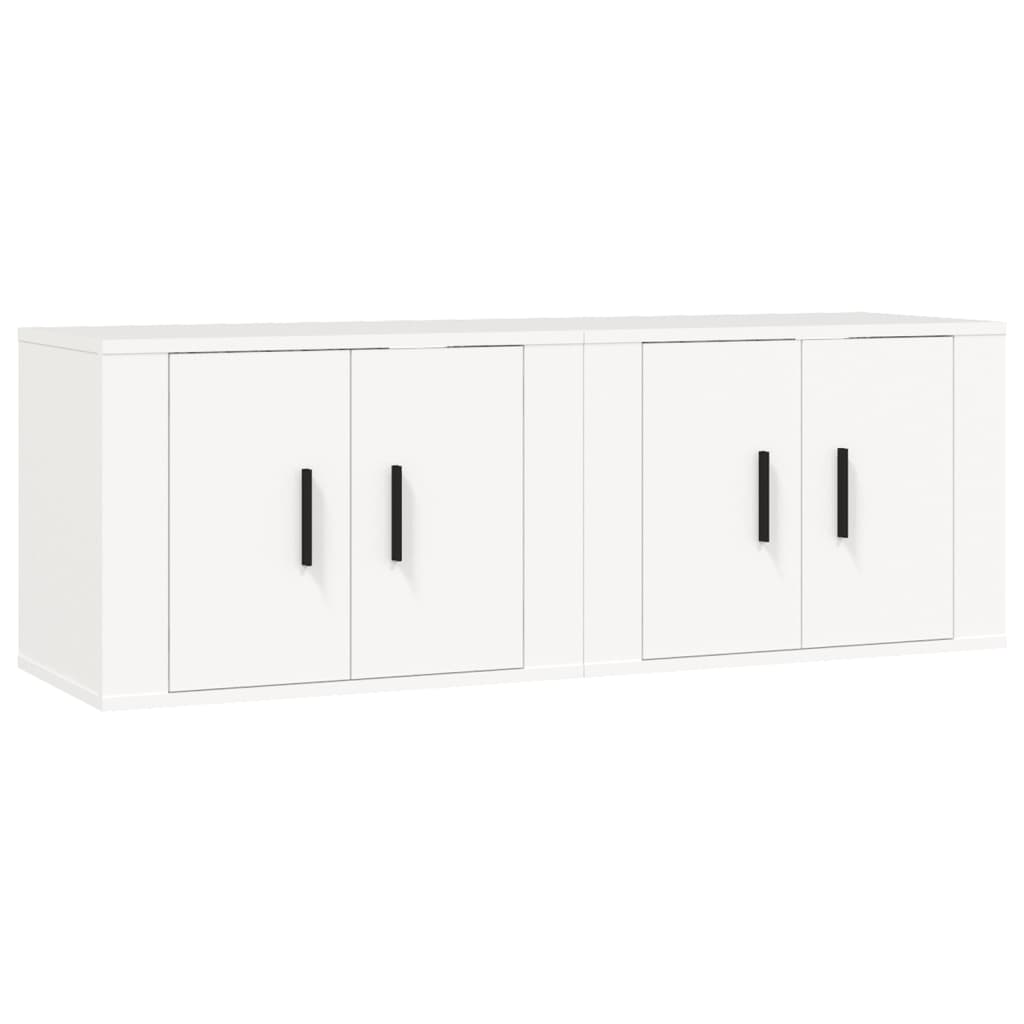 Seinäkiinnitettävät TV-kaapit 2 kpl valkoinen 57x34,5x40 cm - Sisustajankoti.fi