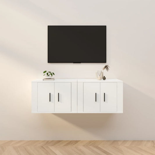 Seinäkiinnitettävät TV-kaapit 2 kpl valkoinen 57x34,5x40 cm - Sisustajankoti.fi