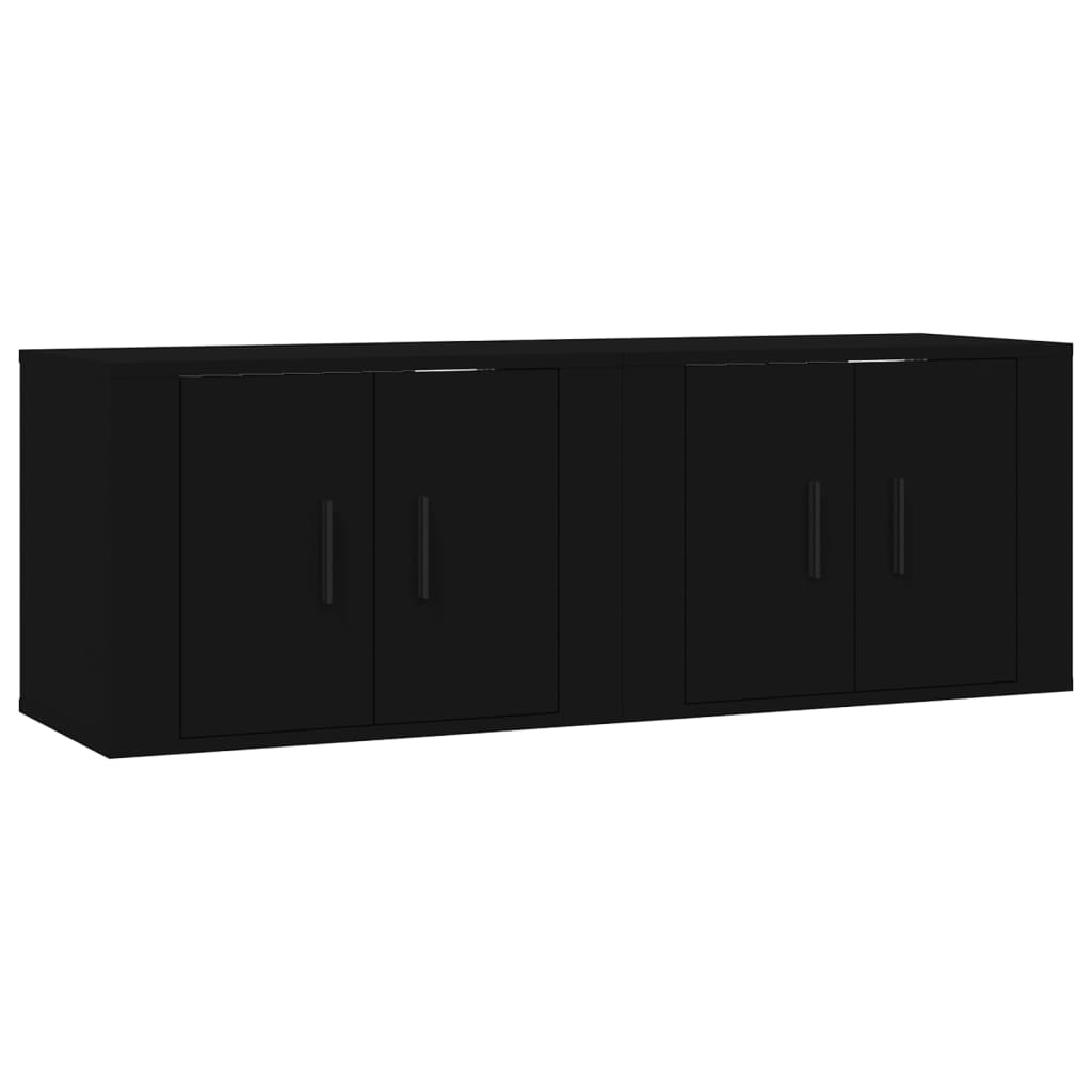Seinäkiinnitettävät TV-kaapit 2 kpl musta 57x34,5x40 cm - Sisustajankoti.fi