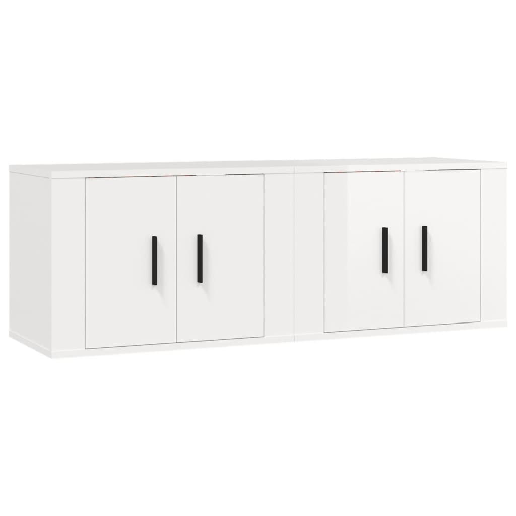 Seinäkiinnitettävät TV-kaapit 2kpl korkeakiilto 57x34,5x40 cm - Sisustajankoti.fi