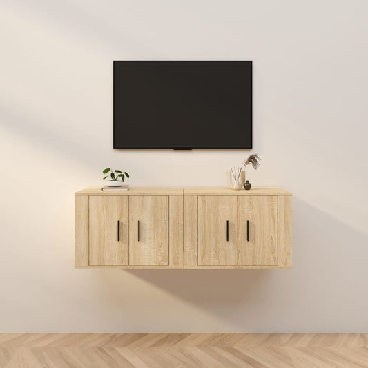 Seinäkiinnitettävät TV-kaapit 2 kpl Sonoma-tammi 57x34,5x40 cm - Sisustajankoti.fi