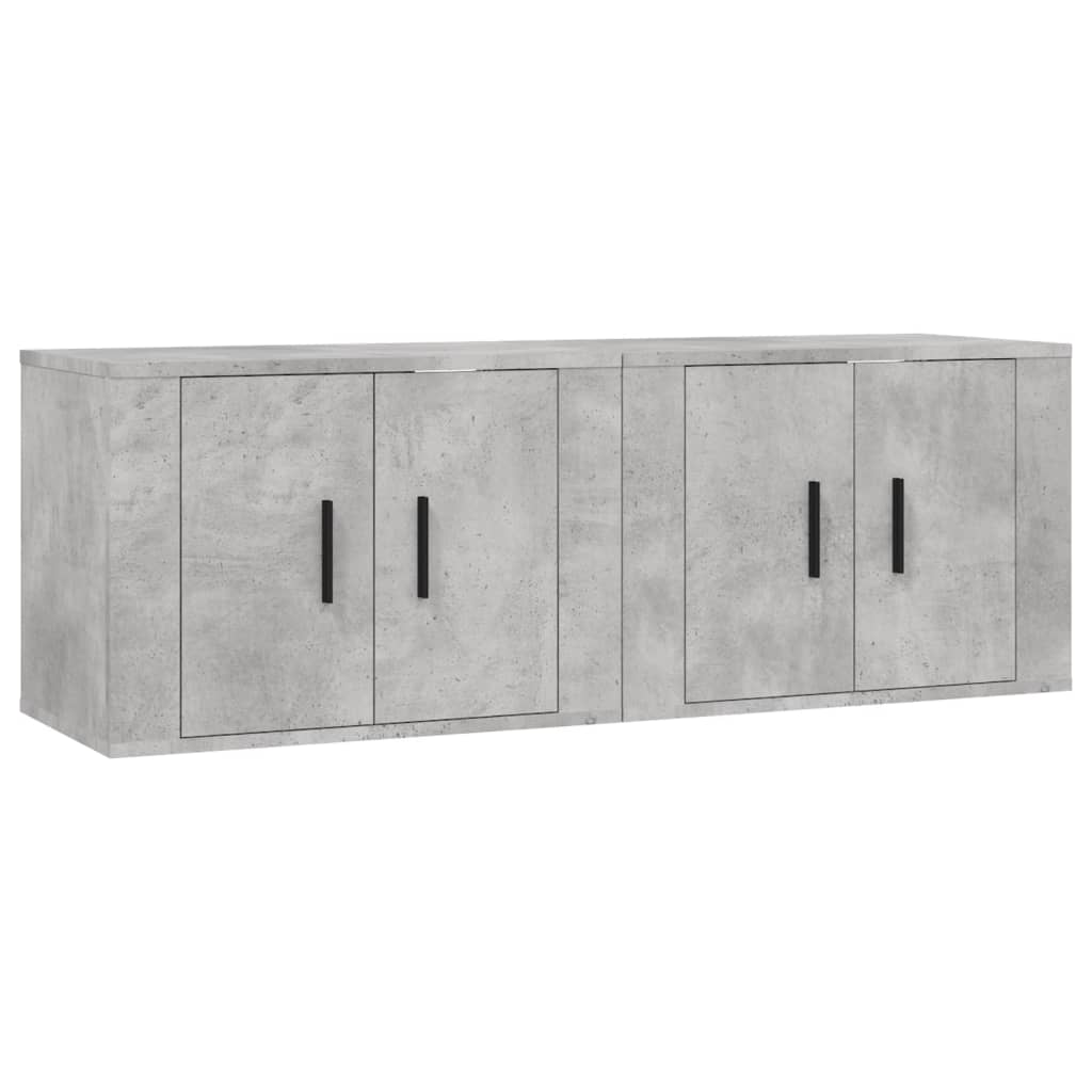 Seinäkiinnitettävät TV-kaapit 2 kpl betoninharmaa 57x34,5x40 cm - Sisustajankoti.fi