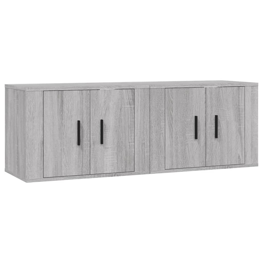 Seinäkiinnitettävät TV-kaapit 2 kpl harmaa Sonoma 57x34,5x40 cm - Sisustajankoti.fi