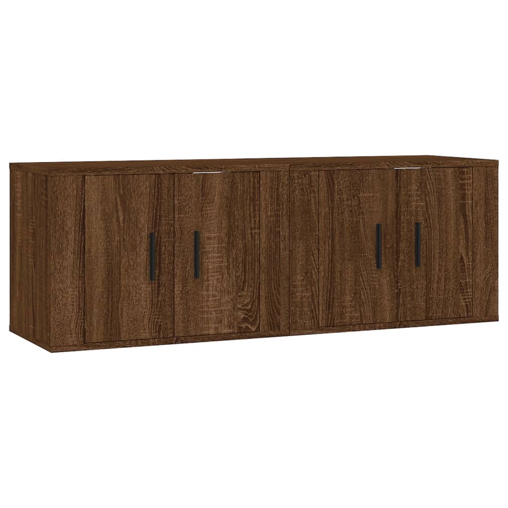 Seinäkiinnitettävät TV-kaapit 2 kpl ruskea tammi 57x34,5x40 cm - Sisustajankoti.fi