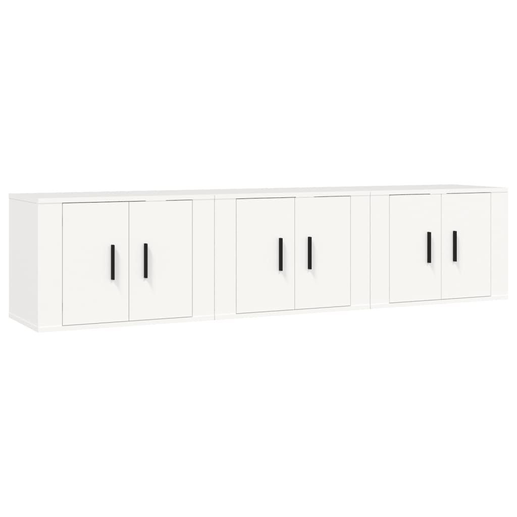 Seinäkiinnitettävät TV-kaapit 3 kpl valkoinen 57x34,5x40 cm - Sisustajankoti.fi