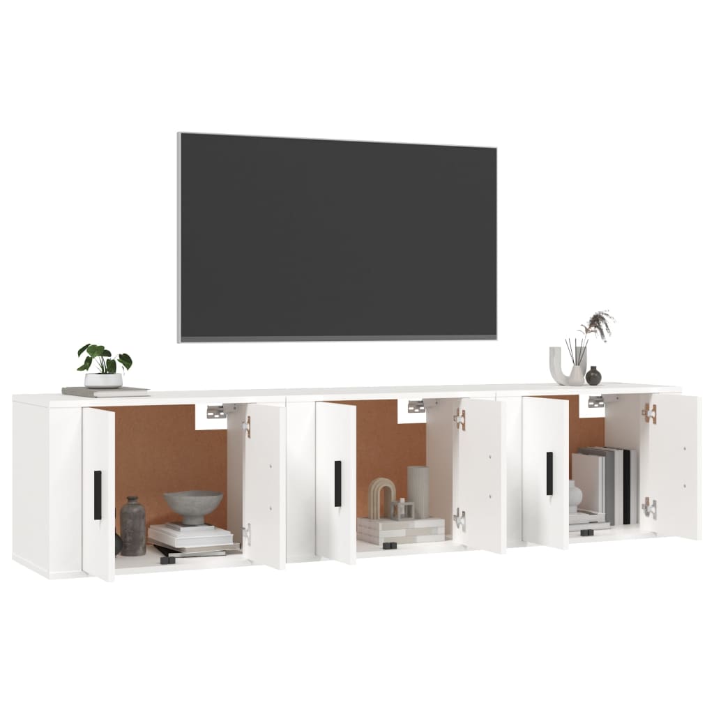 Seinäkiinnitettävät TV-kaapit 3 kpl valkoinen 57x34,5x40 cm - Sisustajankoti.fi