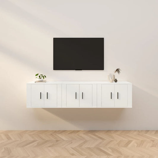 Seinäkiinnitettävät TV-kaapit 3 kpl valkoinen 57x34,5x40 cm - Sisustajankoti.fi