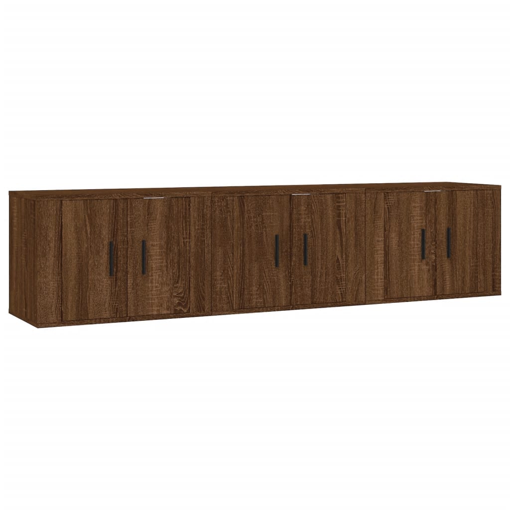 Seinäkiinnitettävät TV-tasot 3 kpl ruskea tammi 57x34,5x40 cm - Sisustajankoti.fi