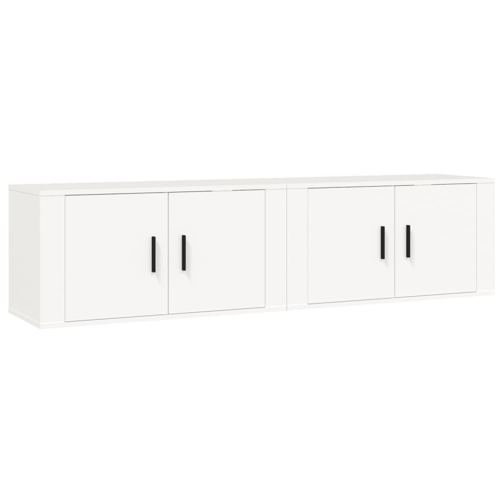Seinäkiinnitettävät TV-kaapit 2 kpl valkoinen 80x34,5x40 cm - Sisustajankoti.fi