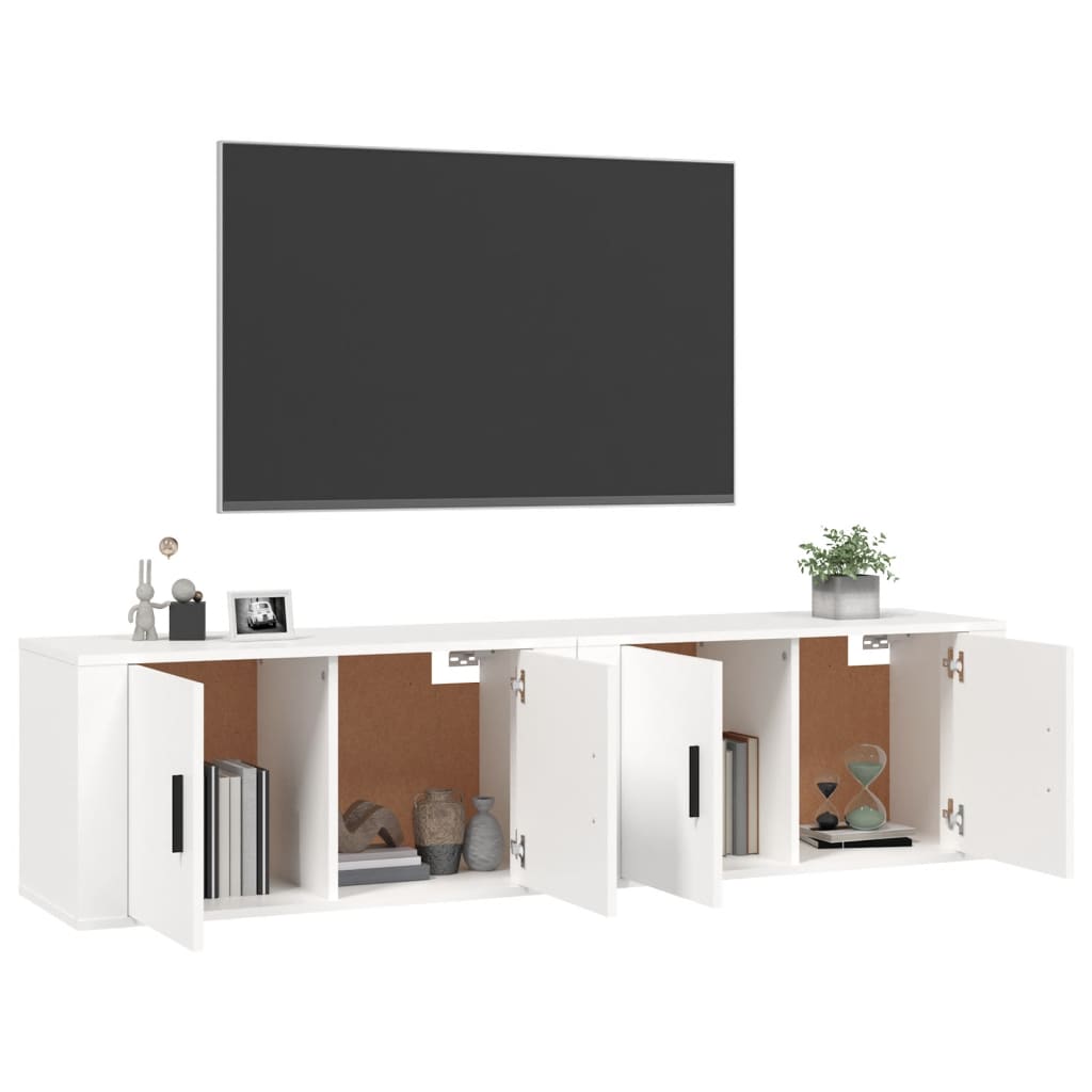 Seinäkiinnitettävät TV-kaapit 2 kpl valkoinen 80x34,5x40 cm - Sisustajankoti.fi