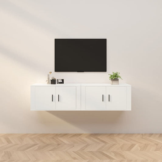 Seinäkiinnitettävät TV-kaapit 2 kpl valkoinen 80x34,5x40 cm - Sisustajankoti.fi