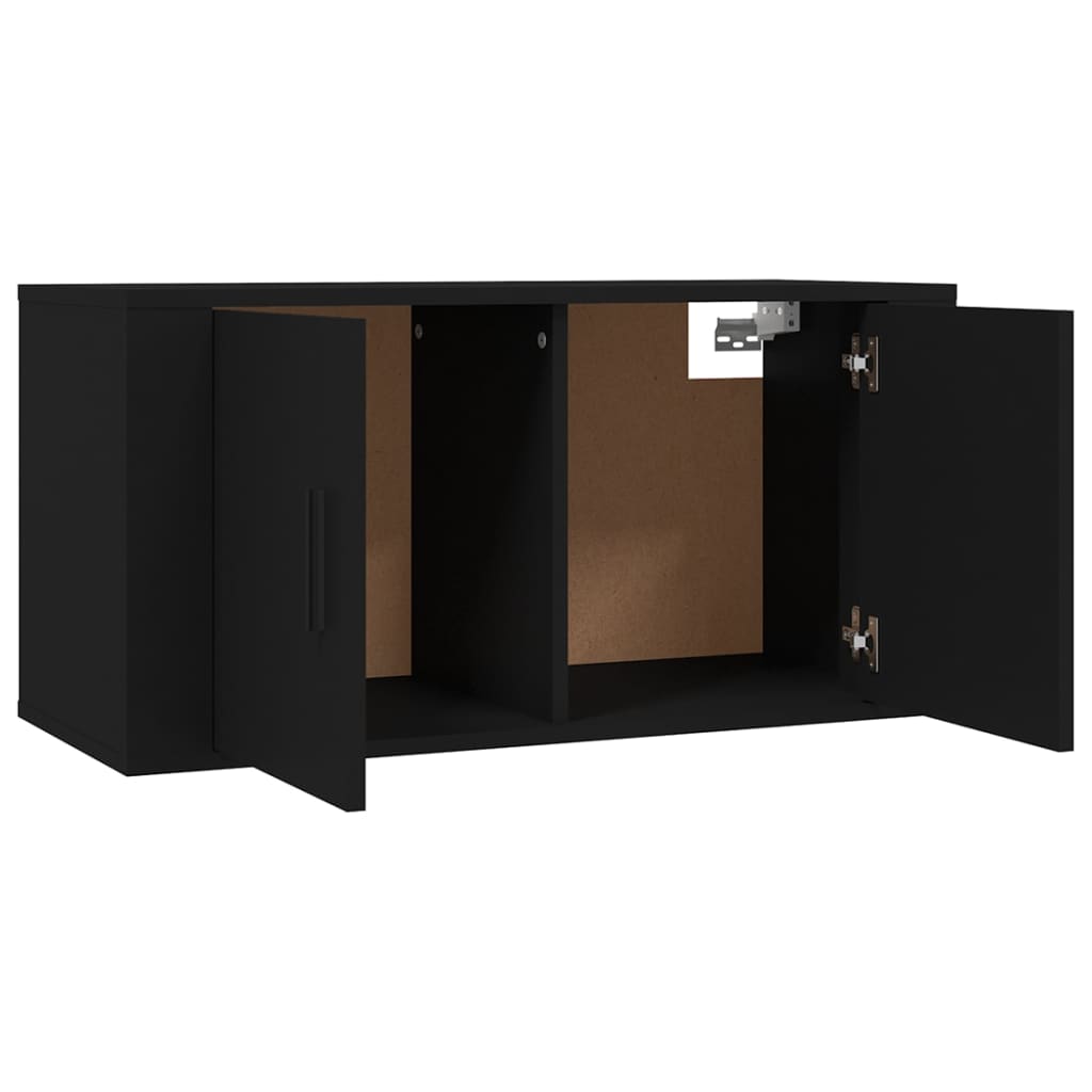 Seinäkiinnitettävät TV-kaapit 2 kpl musta 80x34,5x40 cm - Sisustajankoti.fi