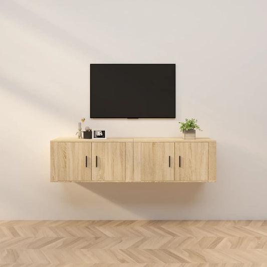 Seinäkiinnitettävät TV-kaapit 2 kpl Sonoma-tammi 80x34,5x40 cm - Sisustajankoti.fi