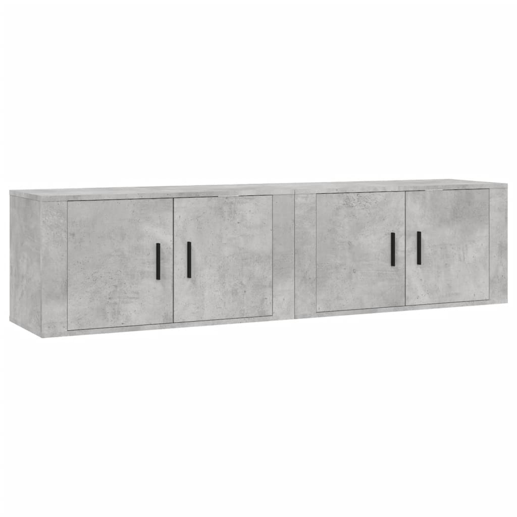 Seinäkiinnitettävät TV-kaapit 2 kpl betoninharmaa 80x34,5x40 cm - Sisustajankoti.fi