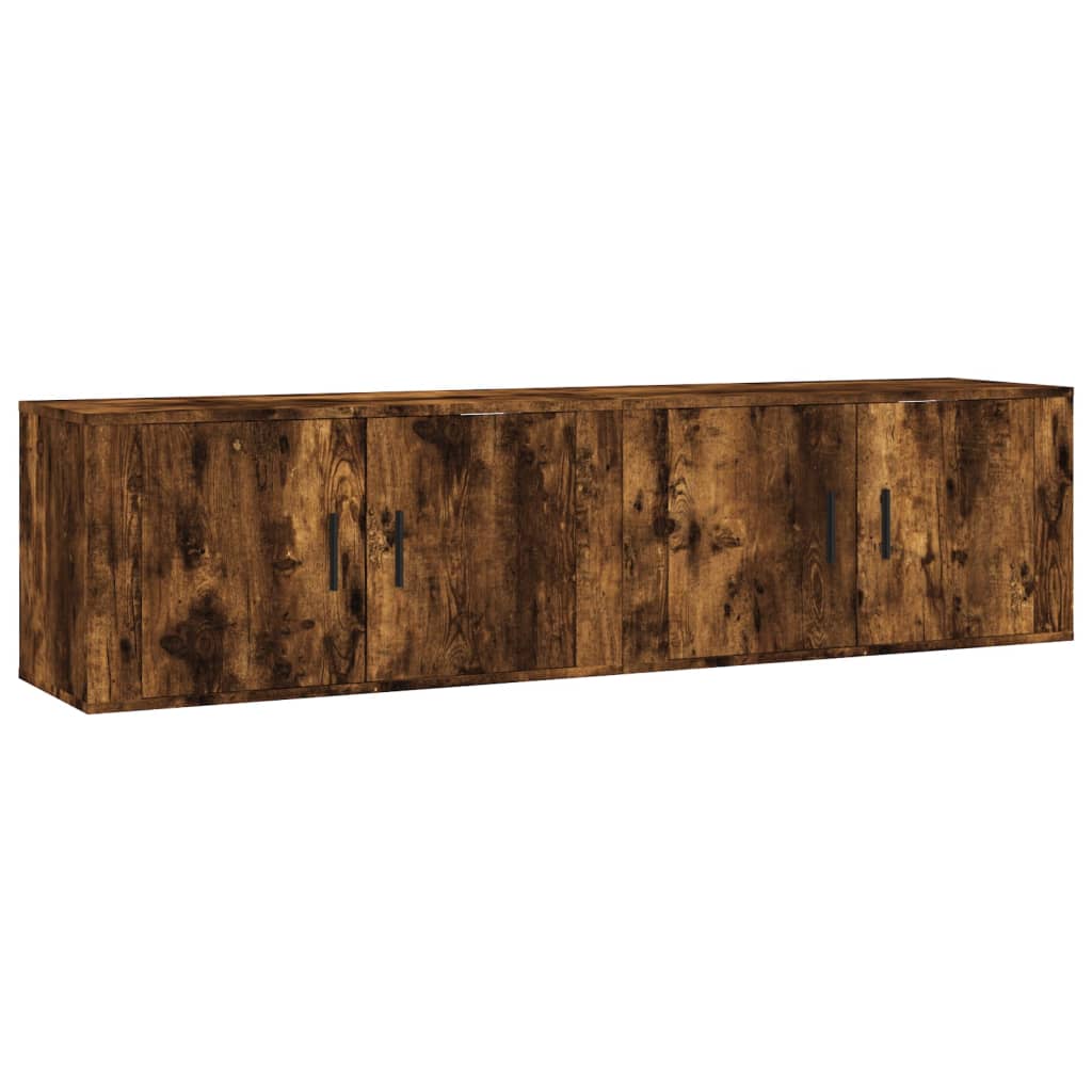 Seinäkiinnitettävät TV-kaapit 2 kpl savutammi 80x34,5x40 cm - Sisustajankoti.fi