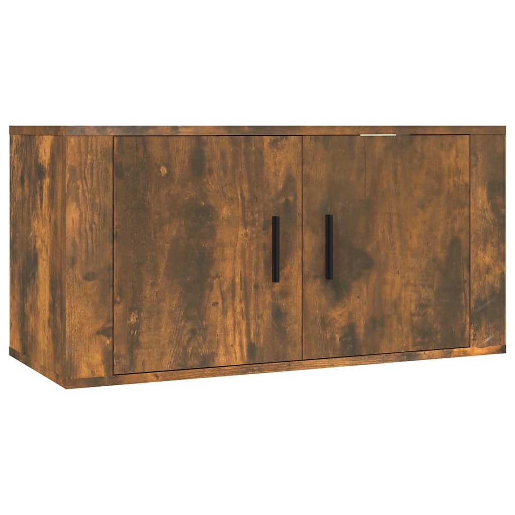 Seinäkiinnitettävät TV-kaapit 2 kpl savutammi 80x34,5x40 cm - Sisustajankoti.fi