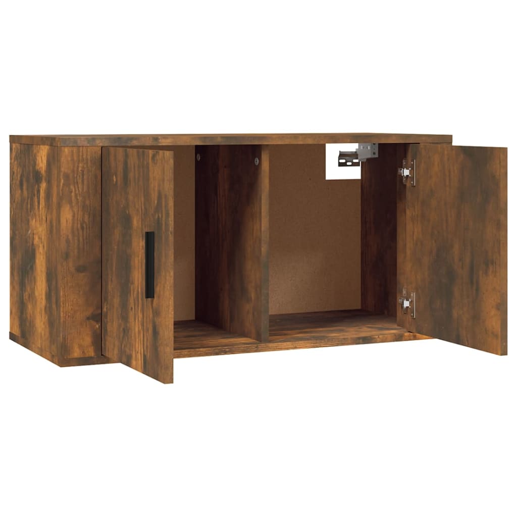Seinäkiinnitettävät TV-kaapit 2 kpl savutammi 80x34,5x40 cm - Sisustajankoti.fi