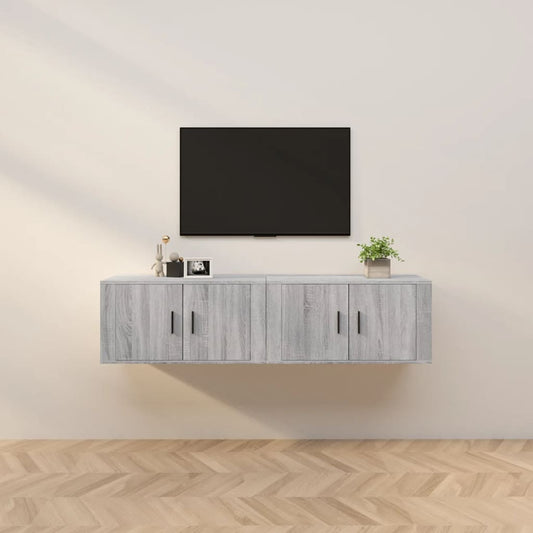 Seinäkiinnitettävät TV-kaapit 2 kpl harmaa Sonoma 80x34,5x40 cm - Sisustajankoti.fi