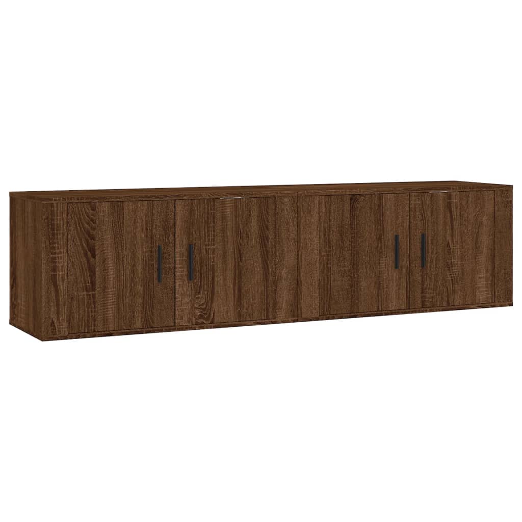 Seinäkiinnitettävät TV-kaapit 2 kpl ruskea tammi 80x34,5x40 cm - Sisustajankoti.fi