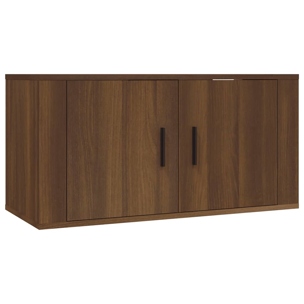 Seinäkiinnitettävät TV-kaapit 2 kpl ruskea tammi 80x34,5x40 cm - Sisustajankoti.fi