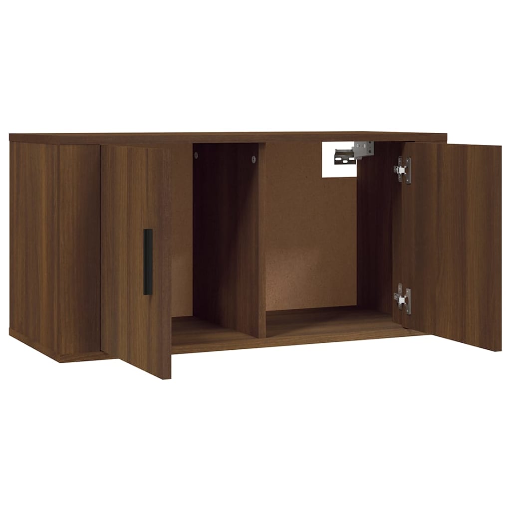 Seinäkiinnitettävät TV-kaapit 2 kpl ruskea tammi 80x34,5x40 cm - Sisustajankoti.fi