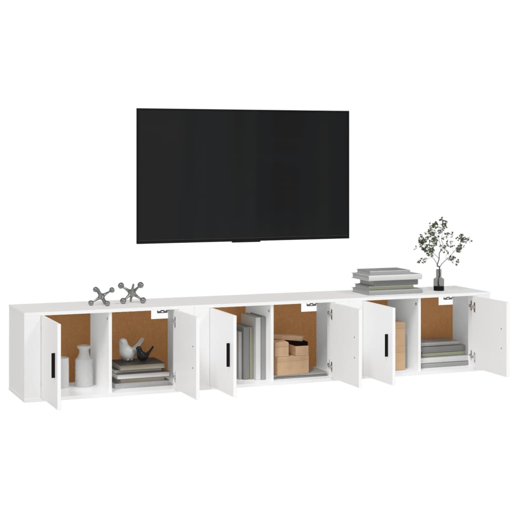 Seinäkiinnitettävät TV-kaapit 3 kpl valkoinen 80x34,5x40 cm - Sisustajankoti.fi