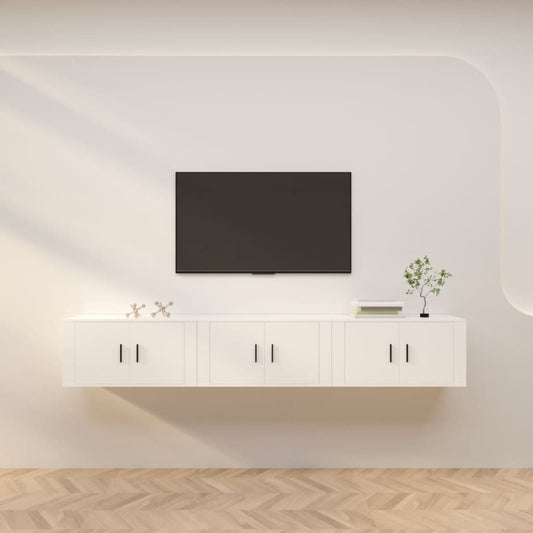 Seinäkiinnitettävät TV-kaapit 3 kpl valkoinen 80x34,5x40 cm - Sisustajankoti.fi