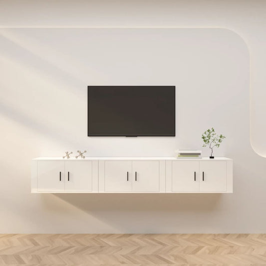Seinäkiinnitettävät TV-kaapit 3 kpl korkeakiilto 80x34,5x40 cm - Sisustajankoti.fi