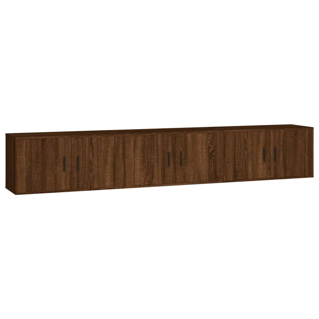 Seinäkiinnitettävät TV-kaapit 3 kpl ruskea tammi 80x34,5x40 cm - Sisustajankoti.fi