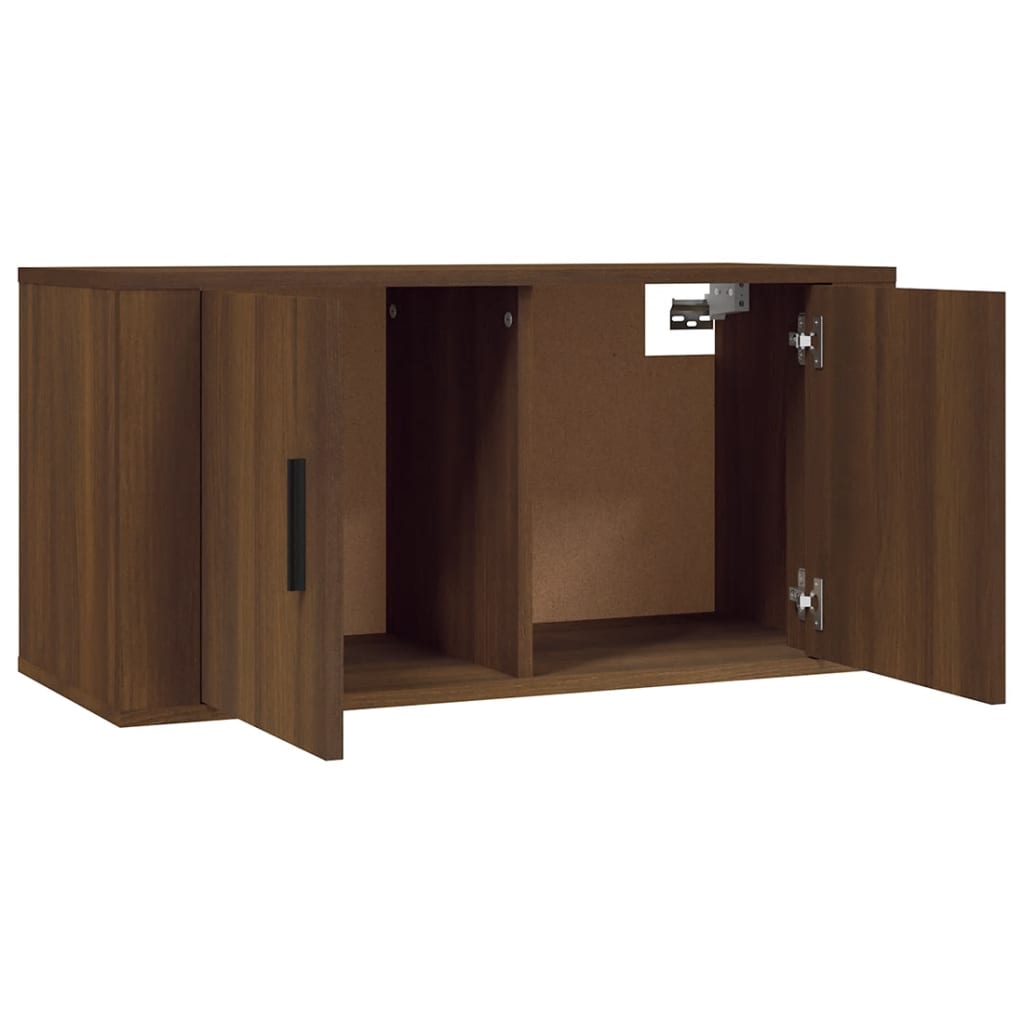 Seinäkiinnitettävät TV-kaapit 3 kpl ruskea tammi 80x34,5x40 cm - Sisustajankoti.fi