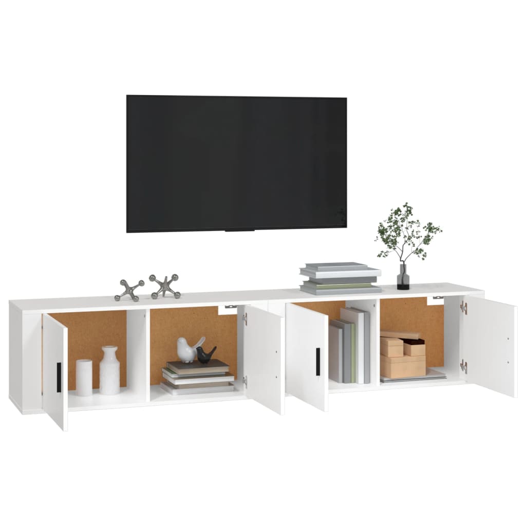 Seinäkiinnitettävät TV-kaapit 2 kpl valkoinen 100x34,5x40 cm - Sisustajankoti.fi