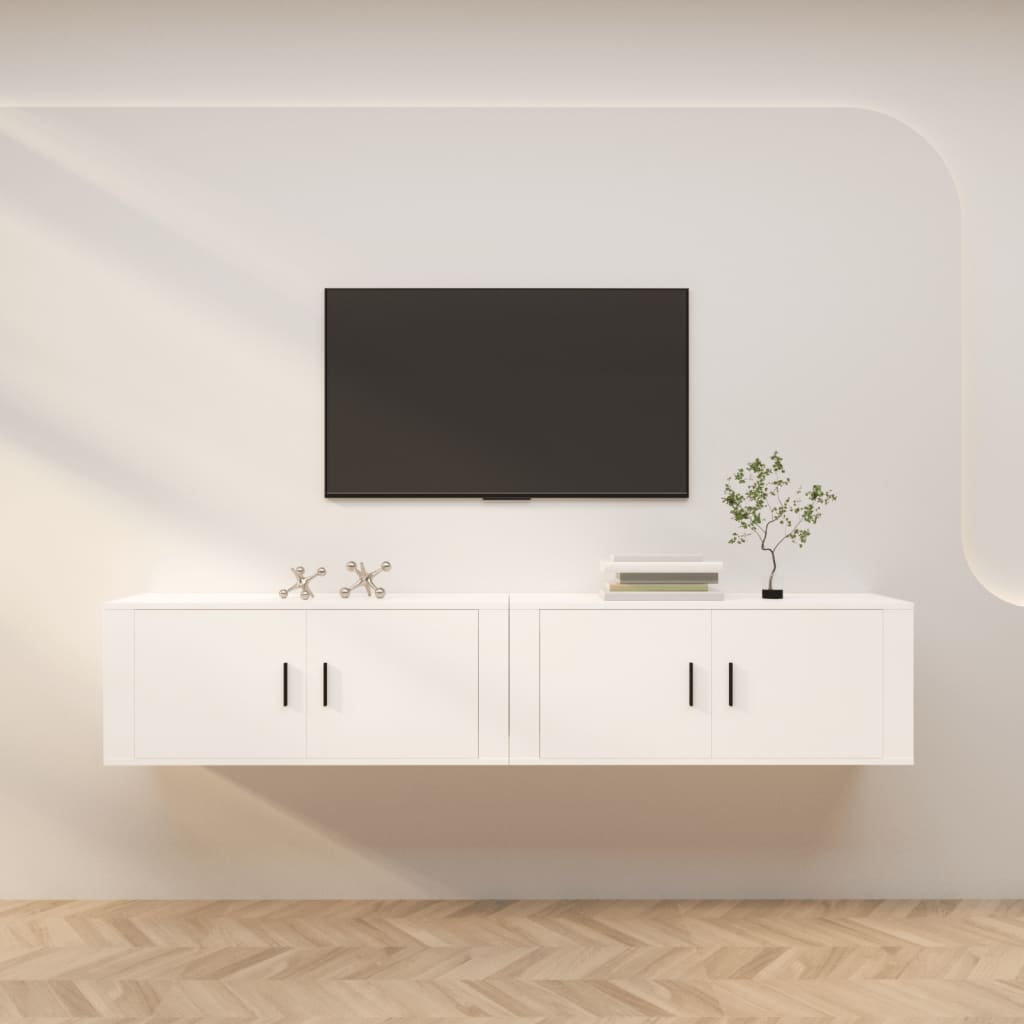 Seinäkiinnitettävät TV-kaapit 2 kpl valkoinen 100x34,5x40 cm - Sisustajankoti.fi