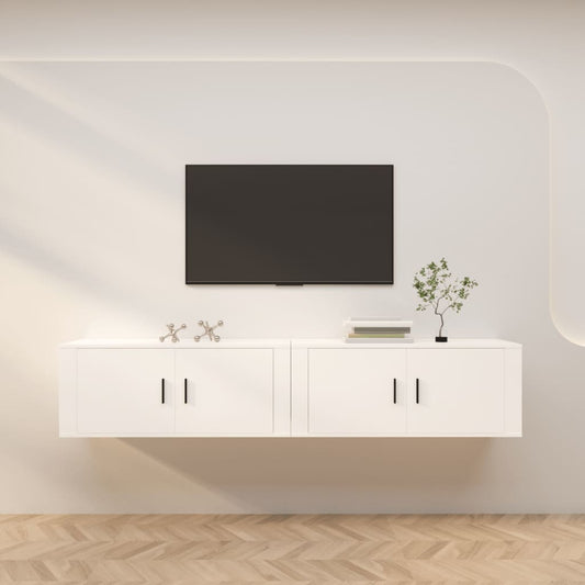 Seinäkiinnitettävät TV-kaapit 2 kpl valkoinen 100x34,5x40 cm - Sisustajankoti.fi
