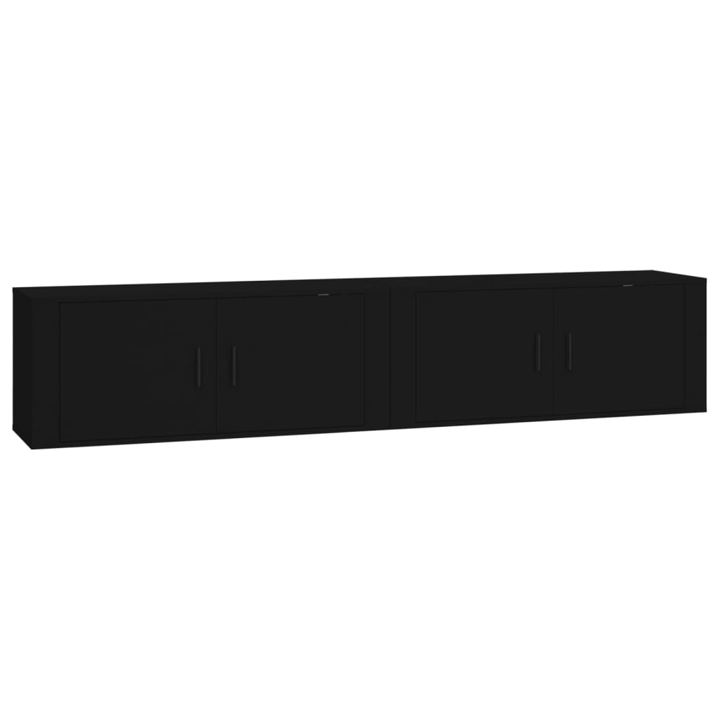 Seinäkiinnitettävät TV-kaapit 2 kpl musta 100x34,5x40 cm - Sisustajankoti.fi